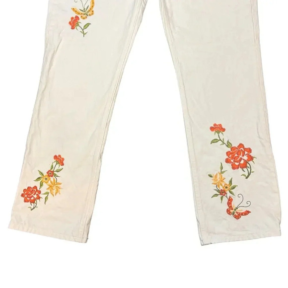 Reformation Cynthia High Rose Straight Leg Jeans Button Up Cream Boho Women's 28 - Picture 4 of 12